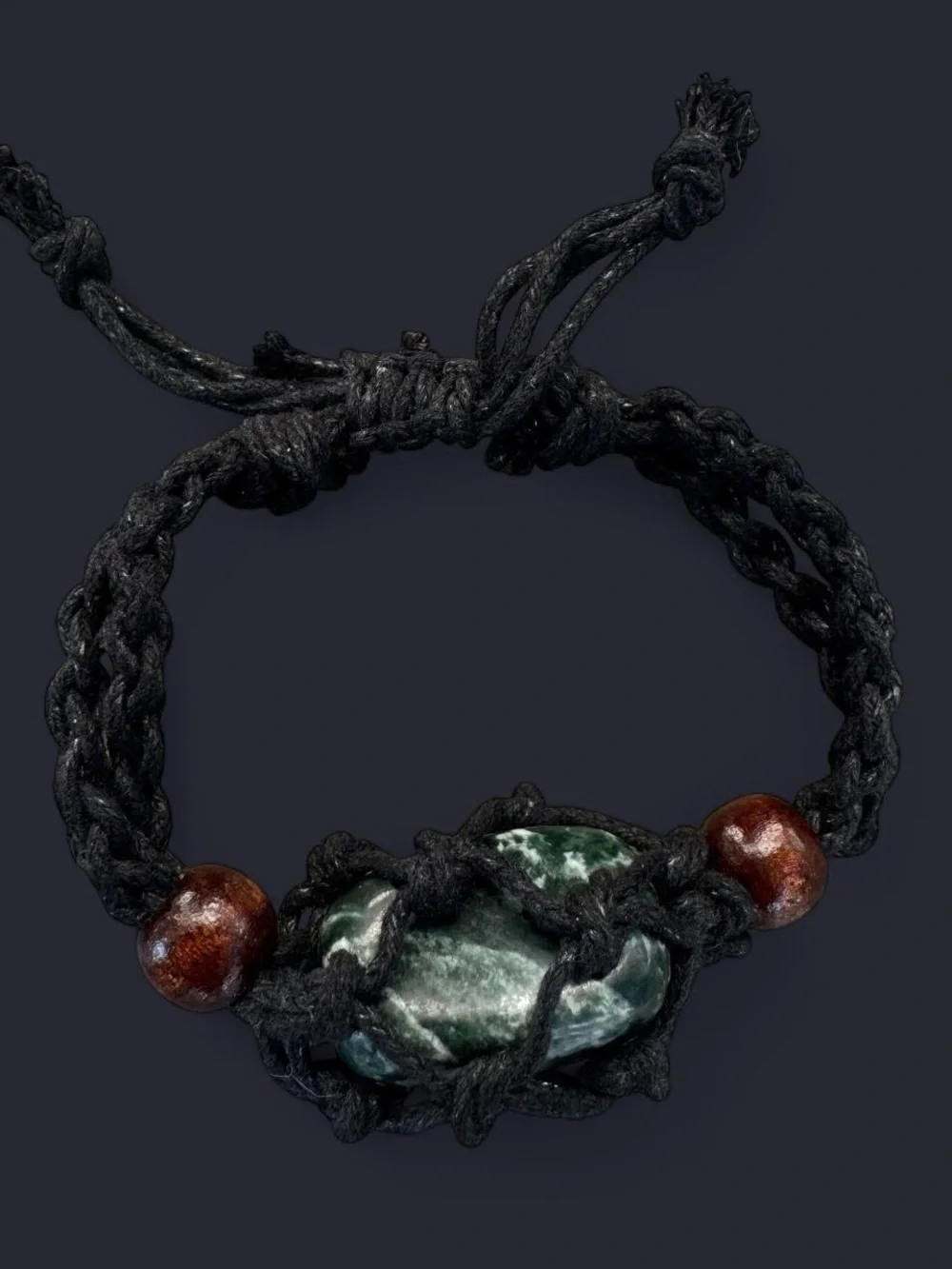 Tree Agate Stone Macrame Bracelet